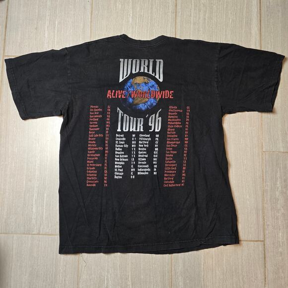 Vintage 1996 KISS World Tour Concert Shirt Authentic sz XL Black - Picture 5 of 7